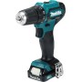 Taladro inalámbrico Makita DF333DSAE de 12 V como máximo/2,0 Ah, 2 baterías+cargador en funda de transporte, negro, azul