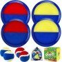 CZMAO Juego de Pelota para Niños, 4 Velcro Ball Paddles y 4 Velcro BallLanzamiento Pelota Juegos Juguetes Playa Agua Jardin