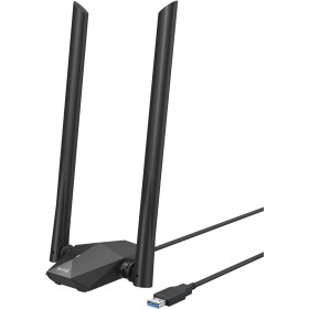 BrosTrend 1800Mbps Antena WiFi USB para PC, Adaptador USB WiFi 6 Largo Alcance Doble Banda 5GHz(1201Mbps) y 2.4GHz(574Mbps)