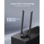 BrosTrend 1800Mbps Antena WiFi USB para PC, Adaptador USB WiFi 6 Largo Alcance Doble Banda 5GHz(1201Mbps) y 2.4GHz(574Mbps)