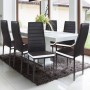 idmarket – – Juego de 6 sillas Romane negras diadema color blanco para comedor