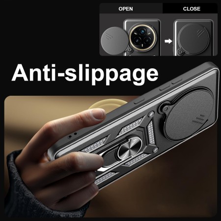 Loyhee Funda para Realme 14 Pro Plus/Pro+ 5G (6.83"), Protección de la Cámara Carcasa con Cubierta de Cámara Deslizante y