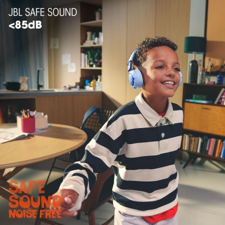 JBL Junior 320 BT, Auriculares supraaurales e inalámbricos para niños, Bluetooth, micrófono, Safe Sound, volúmen hasta 85 dB, 50