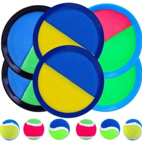 SHJOEE 12 Captura Bolas Raqueta Set（6 Paletas y 6 Bolas） Juego de Bola y Lanzamiento Juego de Pelota para Niños Juegos de