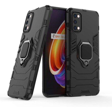 MRSTER Funda Realme X50 Pro 5G, Armor Funda con 360 Anillo Soporte, Anti-Arañazos con Absorción de Choque Resistente Carcasa