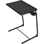 T-LOVENDO.ES Mesa Plegable Auxiliar pequeña portátil con Altura Ajustable Comedor. Ideal Escritorio Ordenador Sofa Cama o