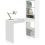 Habitdesign Escritorio con Estanteria Reversible, Mesa de Ordenador, Blanco Artik y Roble Canadian, Modelo Duplo, Medidas: 120