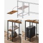 VASAGLE Escritorio, Escritorio con 2 Estantes a la Izquierda o a la Derecha, Mesa de Trabajo, para Salón Oficina, Estructura de