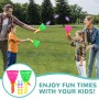 LPZMPZ Juego Lanza Bolas Niños, Juegos Playa, Juegos al Aire Libre, Juego Interior al Aire Libre para niños, con 2 Raquetas y 10