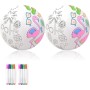 2 Pelotas Pelotas de Playa 30 cm Pelota de Agua Inflable con 8 Rotuladores Grafiti (sin pintar),Pelotas Piscina Inflables de