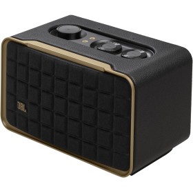 JBL Authentics 200, altavoz inteligente con tecnología Bluetooth, diseño retro, con cuadrícula gris, Wi-Fi integrado, Google