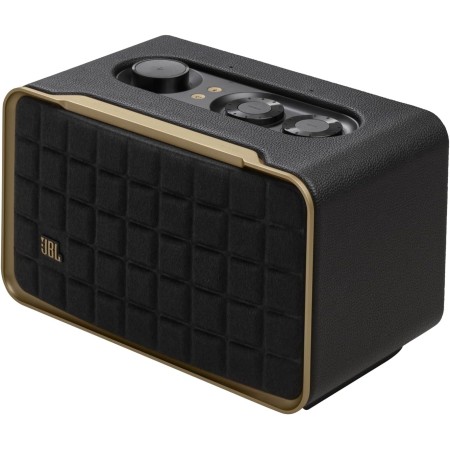 JBL Authentics 200, altavoz inteligente con tecnología Bluetooth, diseño retro, con cuadrícula gris, Wi-Fi integrado, Google