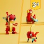 LEGO Creator 3 en 1 Dragón Rojo de Juguete Convertible en Figura de Pez o Ave Fénix, Juego Infantil de Animales como Regalo para