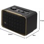 JBL Authentics 200, altavoz inteligente con tecnología Bluetooth, diseño retro, con cuadrícula gris, Wi-Fi integrado, Google