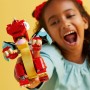 LEGO Creator 3 en 1 Dragón Rojo de Juguete Convertible en Figura de Pez o Ave Fénix, Juego Infantil de Animales como Regalo para