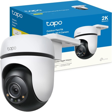 tapo C510W - Cámara de vigilancia Wi-FI para Exteriores de 360º, visión Nocturna a Todo Color de 2k (3MP), detección de Personas