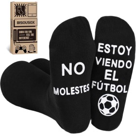 BISOUSOX Calcetines Hombre Divertidos Algodón Calcetines 39-46 Regalo Hombres Padre Fanáticos del Fútbol Calcetines