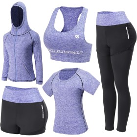 JULY'S SONG - Conjunto de yoga con 5 prendas, para correr, gimnasio, fitness