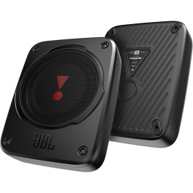 JBL BassPro Lite: Subwoofer Activo Coche Autoamplificado y Ultracompacto de Harman Kardon, Fácil de instalar Bajo el Asiento,