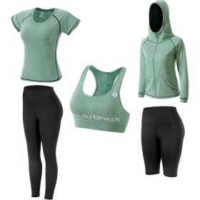 JULY'S SONG - Conjunto de yoga con 5 prendas, para correr, gimnasio, fitness