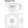JBL Stage2 524 Juego de altavoces coche de 2 vías di Harman Kardon - Altavoz de 210 vatios echo auto 13 cm