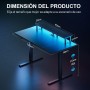 HLFURNIEU Escritorio Elevable Electrico LED 120 x 60 cm, Mesa Gaming con Toma de Corriente, Soporte para Monitor, 3 Control de
