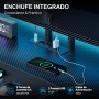HLFURNIEU Escritorio Elevable Electrico LED 120 x 60 cm, Mesa Gaming con Toma de Corriente, Soporte para Monitor, 3 Control de