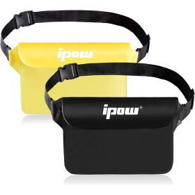 IPOW 2 PCS Bolsa Impermeable Riñonera Protectora Impermeable al Agua Bolsa Impermeable IPX8 con Cinturón Ajustable Bolsa PVC
