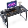 ODK Escritorio de Ordenador, Mesa de Estudio de Ordenador con Bolsa de Almacenaje y Gancho para Auriculares Mesa de Escritura