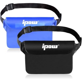 IPOW 2 PCS Bolsa Impermeable Riñonera Protectora Impermeable al Agua Bolsa Impermeable IPX8 con Cinturón Ajustable Bolsa PVC