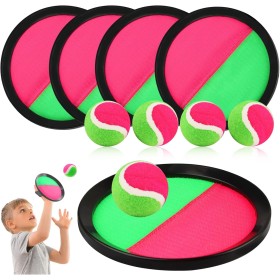 Dawumin Juego de Lanzar y Atrapar Pelotas, Lanzamiento Pelota Juegos Juguetes con 4 Paletas y 4 Pelotas, para 3 a 12 Años Niños