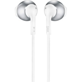 JBL T 205 CrM - Auriculares (Alámbrico, Dentro de oído, Binaural, Intraaural, 20-20000 Hz, Cromo, Blanco)