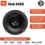 JBL Altavoz Club 64SQ Gen 3 - Altavoces Coche 16.5 cm de Harman Kardon Sonido para la Actualización Definitiva del Car-HiFi: 225