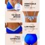 FemiChic Bikinis Mujer Conjuntos de Bikini Sexy Traje de Baño con Cuello en V Top con Almohadillas Extraíbles 2 Piezas para la