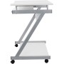 VASAGLE Escritorio de la Computadora Blanco Mesa de Ordenador en Forma de Z, para hogar u Oficina LCD811W, Moderno, 60 x 48 x 73
