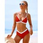 FemiChic Bikinis Mujer Conjuntos de Bikini Sexy Traje de Baño con Cuello en V Top con Almohadillas Extraíbles 2 Piezas para la