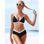 FemiChic Bikinis Mujer Conjuntos de Bikini Sexy Traje de Baño con Cuello en V Top con Almohadillas Extraíbles 2 Piezas para la