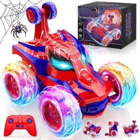 Coche Teledirigido Spider, 2.4Ghz Radiocontrol Monster Truck con Luces RC Coches Juguetes Niños Niñas 3 4 5 6 7 8 9 10 11 12