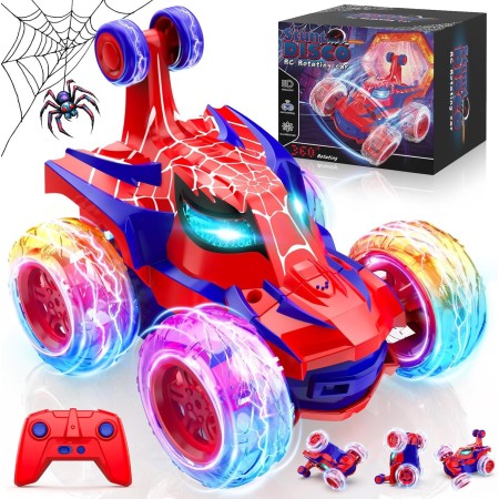 Coche Teledirigido Spider, 2.4Ghz Radiocontrol Monster Truck con Luces RC Coches Juguetes Niños Niñas 3 4 5 6 7 8 9 10 11 12