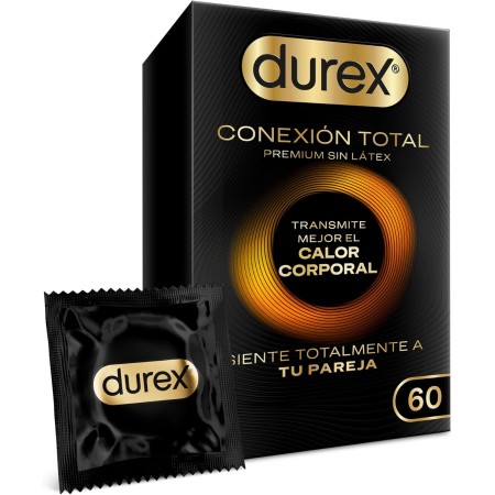 Durex Conexión Total Preservativo Ultra Fino Plus sin Látex con Tecnología Body Feel que Transmite Mejor el Calor Corporal, 20