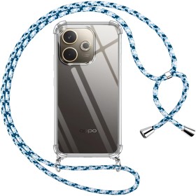 Pnakqil Funda para OPPO A5 Pro 4G/5G con Cuerda, Carcasa Transparente Silicona Colgar Collar Correa de Cuello Cadena para OPPO