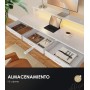 OffiGo Mesa Elevable Escritorio con Cajones, Escritorio Elevable con Soporte para Monitor, 140cm Mesa Gaming con Carga y Luces