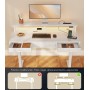 OffiGo Mesa Elevable Escritorio con Cajones, Escritorio Elevable con Soporte para Monitor, 140cm Mesa Gaming con Carga y Luces