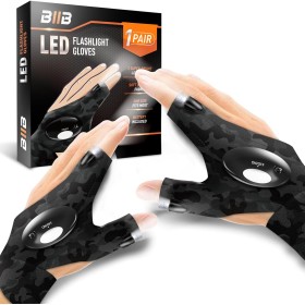 BIIB Regalos Originales para Hombre, Regalo Dia del Padre, Gadget Inusual Útil Guantes LED Luminosos, Dia del Padre Regalos,