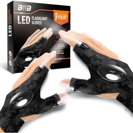 BIIB Regalos Originales para Hombre, Regalo Dia del Padre, Gadget Inusual Útil Guantes LED Luminosos, Dia del Padre Regalos,