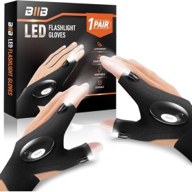 BIIB Regalos Originales para Hombre, Regalo Dia del Padre, Gadget Inusual Útil Guantes LED Luminosos, Dia del Padre Regalos,
