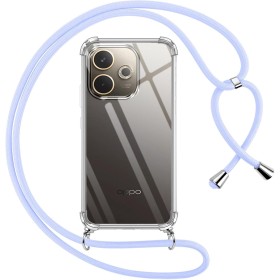 Pnakqil Funda para OPPO A5 Pro 4G/5G con Cuerda, Carcasa Transparente Silicona Colgar Collar Correa de Cuello Cadena Cordón para