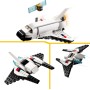 LEGO Creator 3 en 1 Lanzadera Espacial, Figura de Astronauta o Nave de Juguete, Set de Construcción para Niños y Niñas de 6 Años
