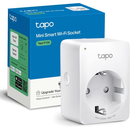Tapo P100 - Smart WiFi Plug, control remoto vía app, temporizadores y horarios configurables, enlace de ahorro de energía,