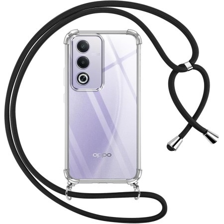 Pnakqil Funda para OPPO A5 Pro 4G/5G con Cuerda, Carcasa Transparente Silicona Colgar Collar Correa de Cuello Cadena Cordón para